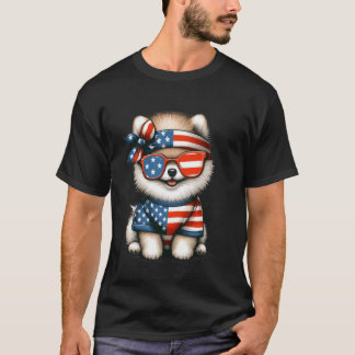 Pomeranian Dog USA Patriotic Tee Fourth of July Me