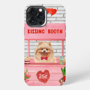 Pomeranian Dog Valentine's Day Kissing Booth iPhone 13 Pro Max Case