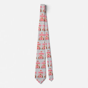 Pomeranian Dog Valentine's Day Kissing Booth Neck Tie