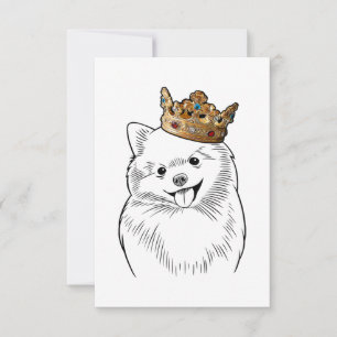 Pomeranian Dog Wearing Crown RSVP Card