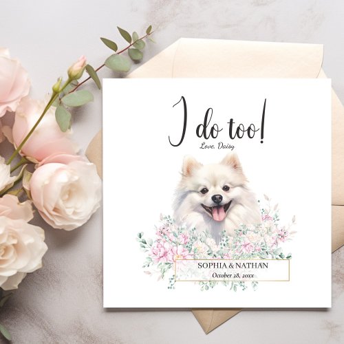 Pomeranian Dog Wedding Cocktail Napkins