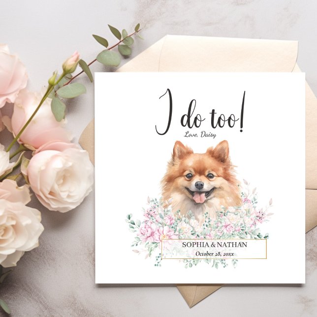 Pomeranian Dog Wedding Cocktail Napkins (Creator Uploaded)