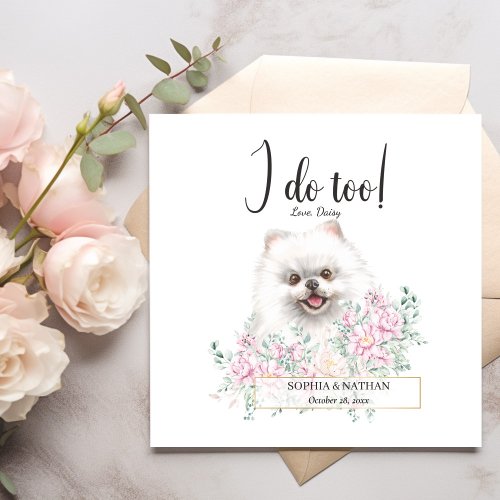 Pomeranian Dog Wedding Cocktail Napkins