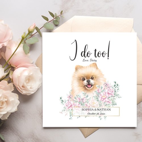 Pomeranian Dog Wedding Cocktail Napkins