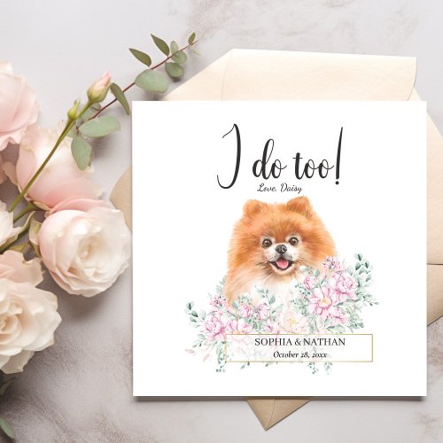 Pomeranian Dog Wedding Cocktail Napkins