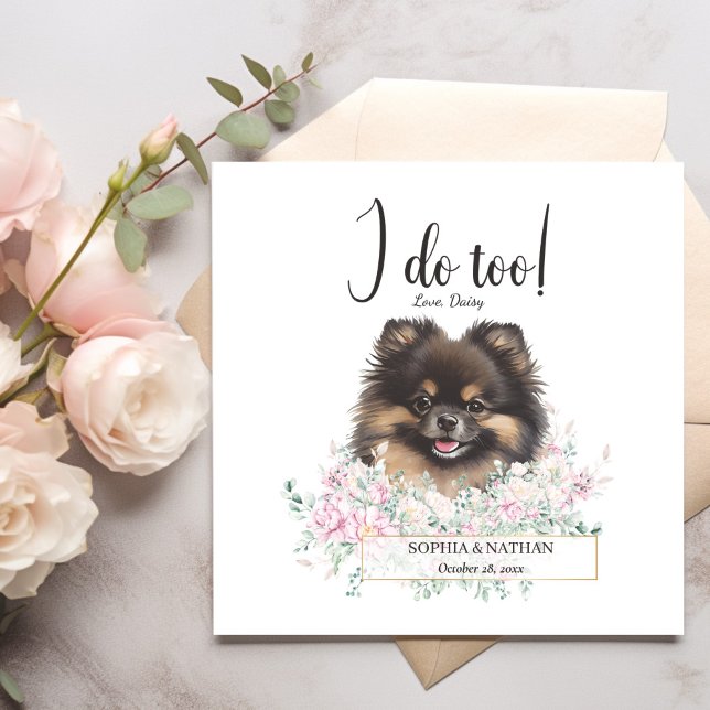 Pomeranian Dog Wedding Cocktail Napkins (Creator Uploaded)