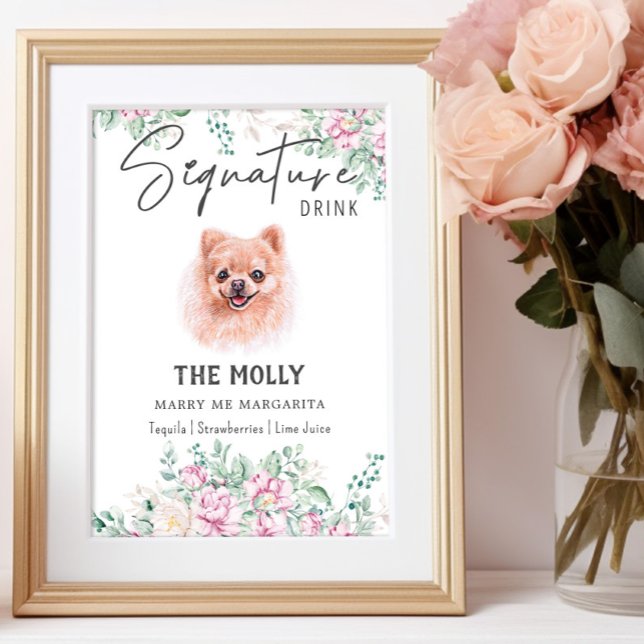 Pomeranian Dog Wedding Signature Drink Sign (Creator Uploaded)