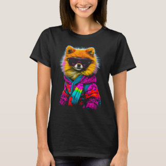 Pomeranian Dog Winter Sports Ski Snowboard T-Shirt