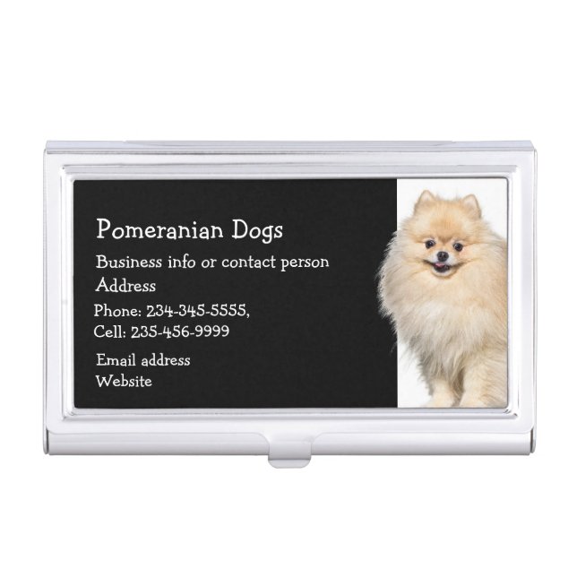 Pomeranian Dogs Breeder Pet Sitter  Business Card Case (Front)