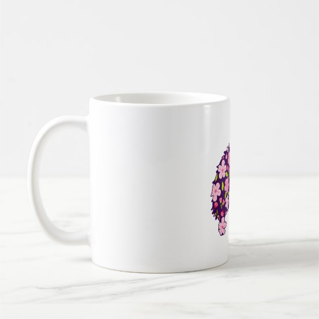 Pomeranian Dogs Flower Pattern Pomeranians Lover Coffee Mug (Left)