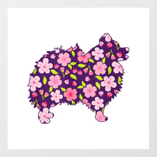 Pomeranian Dogs Flower Pattern Pomeranians Lover Floor Decals