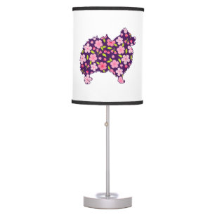 Pomeranian Dogs Flower Pattern Pomeranians Lover Table Lamp