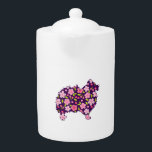 Pomeranian Dogs Flower Pattern Pomeranians Lover Teapot<br><div class="desc">Pomeranian Dogs Flower Pattern Pomeranians Lover</div>