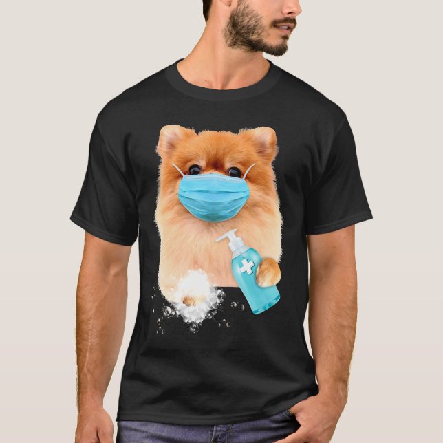 Pomeranian Face Mask T-Shirt (Front)