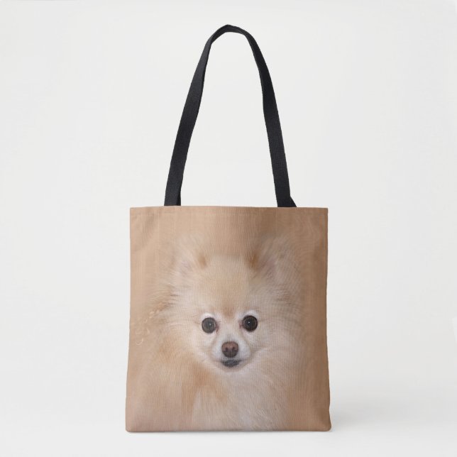 Pomeranian face tote bag (Front)