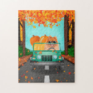 Pomeranian Fall Pumpkin Jigsaw Puzzle