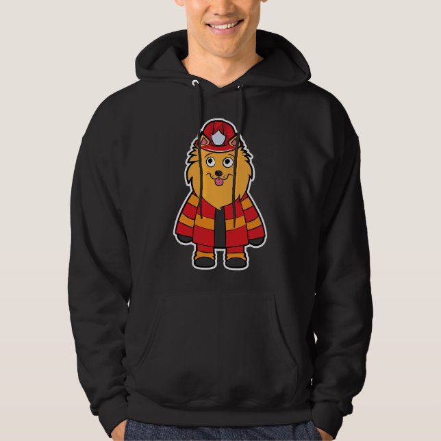Pomeranian Firefighter Hoodie (Front)