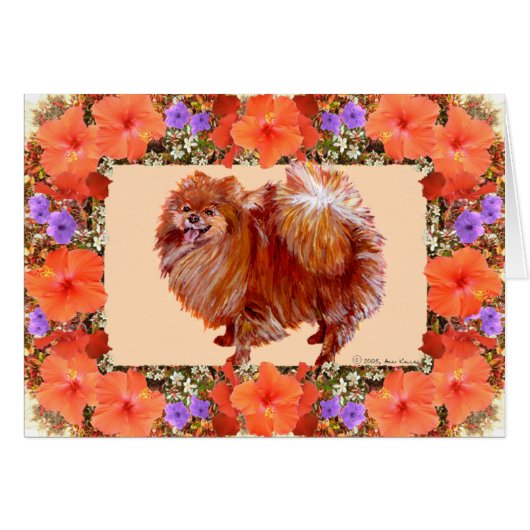 Pomeranian Floral (Front Horizontal)