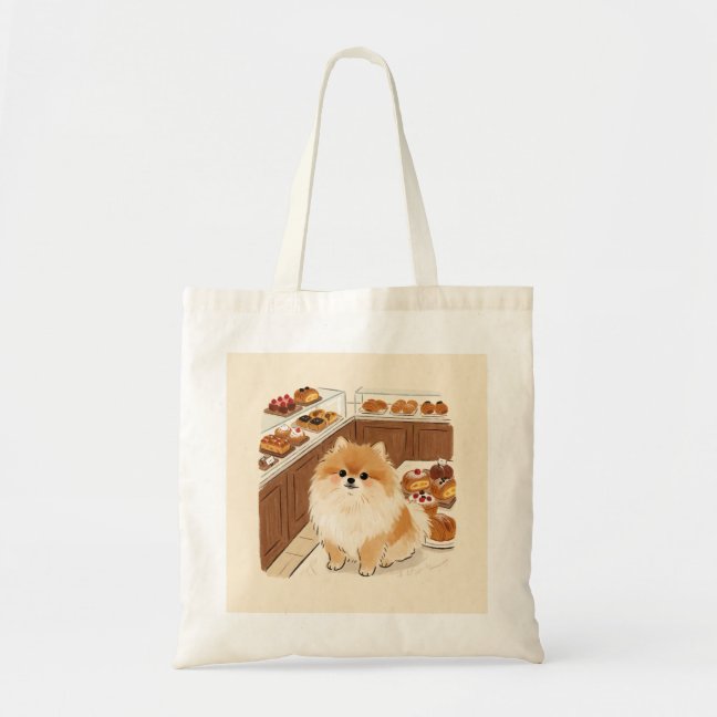 Pomeranian French Patisserie Morning Tote Bag