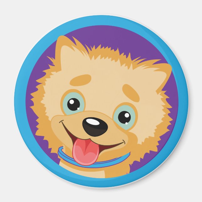 Pomeranian Fridge Magnet - Golden (Front)