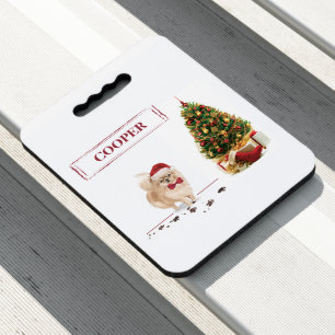 Pomeranian Funny Christmas Dog with Tree Seat Cushion