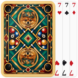 Pomeranian, Geometric Mosaic Poker Cards