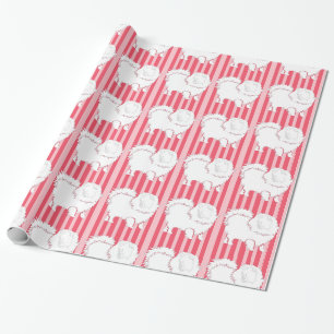 Pomeranian Gift wrapping paper valentine red