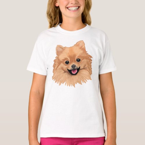 Pomeranian Girls Basic T_Shirt