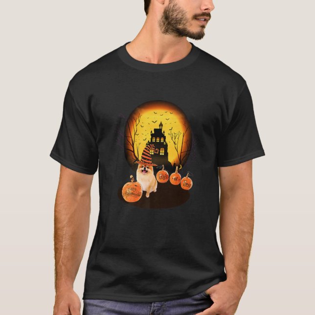 Pomeranian Halloween For Kids Mom Dad Love Dog T-Shirt (Front)