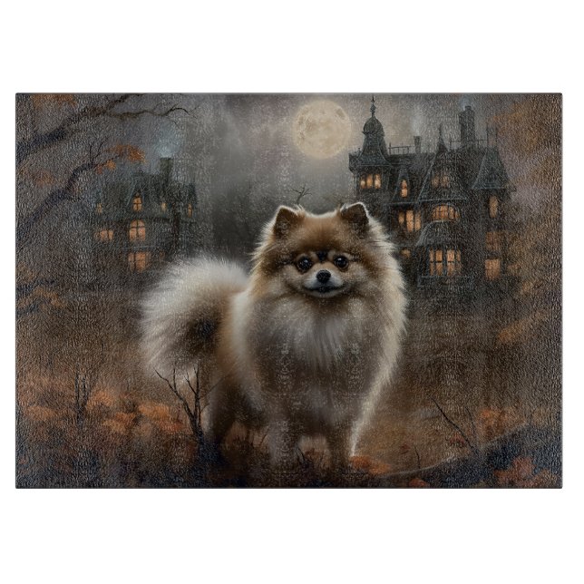 Pomeranian Halloween Scary Cutting Board (Front)