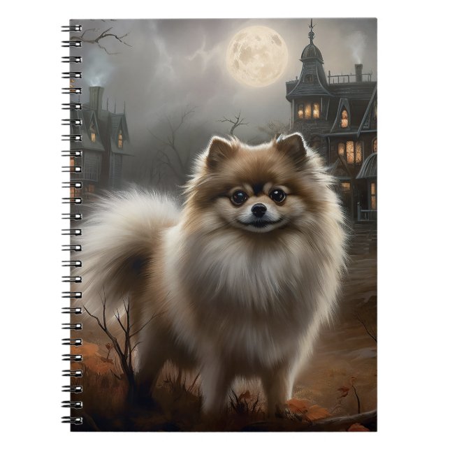 Pomeranian Halloween Scary Notebook (Front)