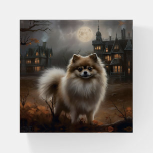 Pomeranian Halloween Scary Paperweight