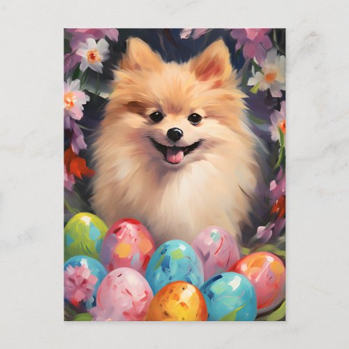 Pomeranian Happy Easter Postcard