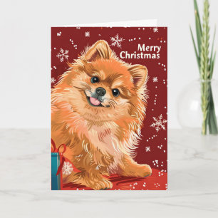 Pomeranian Holiday Card