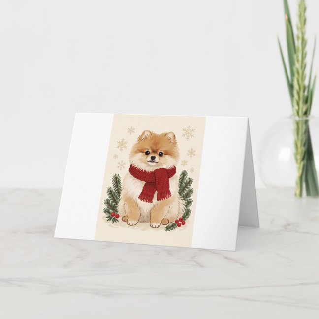 Pomeranian Holiday Card Photo Set Greeting Card