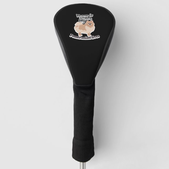Pomeranian Home Golf Head Cover (Front)