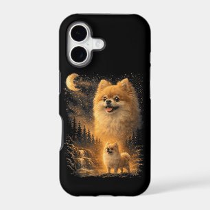 Pomeranian Howling at the Moon – Vintage Funny Dog iPhone 17 Case