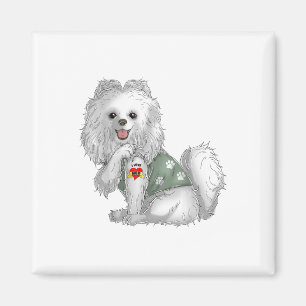 Pomeranian I Love Mom Tattoo Dog Shirt Funny Mothe Magnet