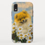 Pomeranian in Daisies Painting - Original Dog Art iPhone XR Case