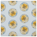 Pomeranian in Daisies Painting Original Dog Art Fabric