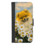 Pomeranian in Daisies Painting - Original Dog Art iPhone 8/7 Wallet Case