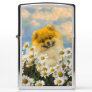 Pomeranian in Daisies Painting - Original Dog Art Zippo Lighter