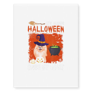 Pomeranian Its Always Halloween Inside My Heart Temporary Tattoos