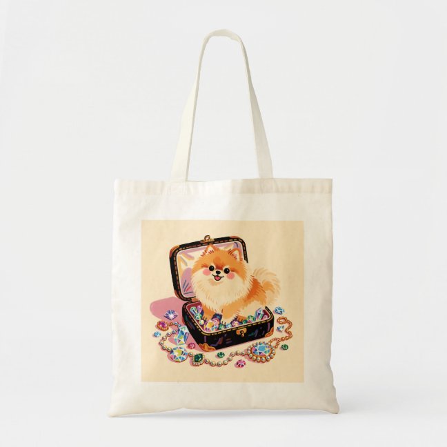 Pomeranian Jewelry Box Sparkle Tote Bag