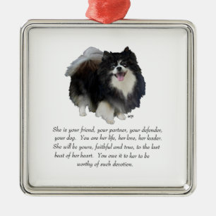 Pomeranian Keepsake Female Metal Ornament