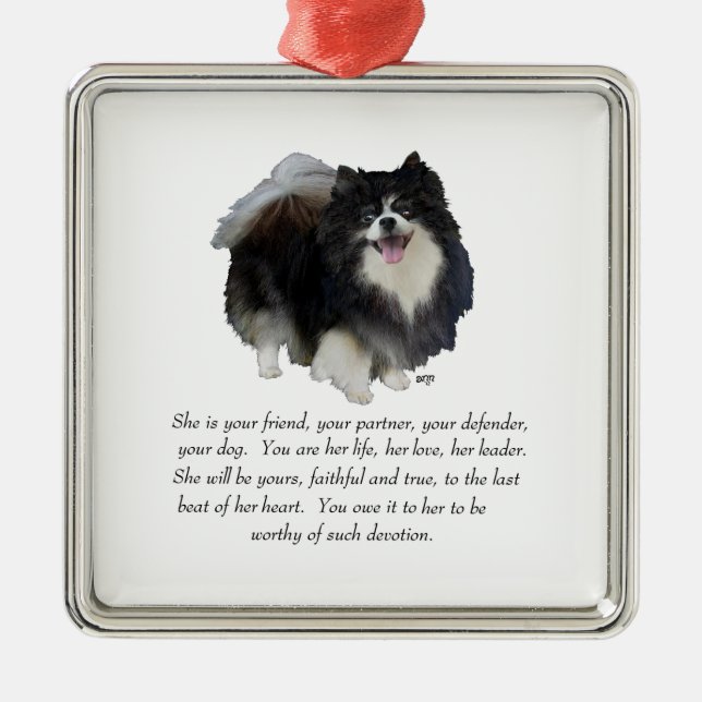 Pomeranian Keepsake Female Metal Ornament (Front)