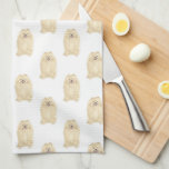 Pomeranian Kitchen Towel<br><div class="desc">I love this sweet pattern of a pomeranian dog watercolor illustration because it's classic enough to serve as a neutral, yet pops as a stand alone piece! It's the perfect addition to any family room, nursery, office, or even the man cave! Cuddle up to your best bud. To see more...</div>