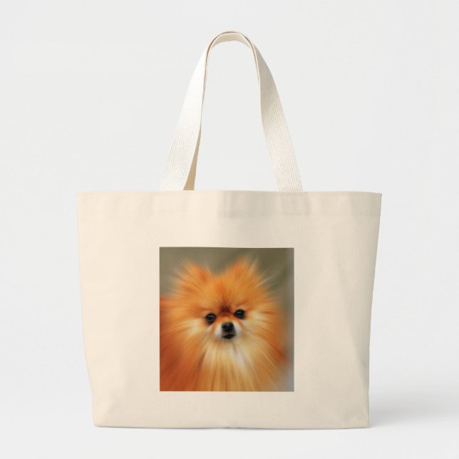 Pomeranian Large Tote Bag (Front)