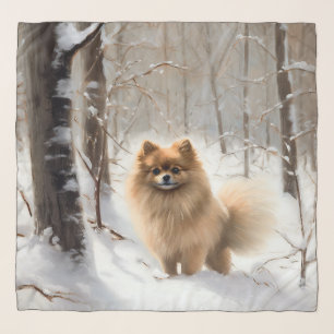Pomeranian Let It Snow Christmas Scarf