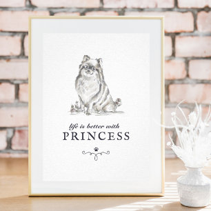 Pomeranian Life Is Better With Custom Dog Name Poster